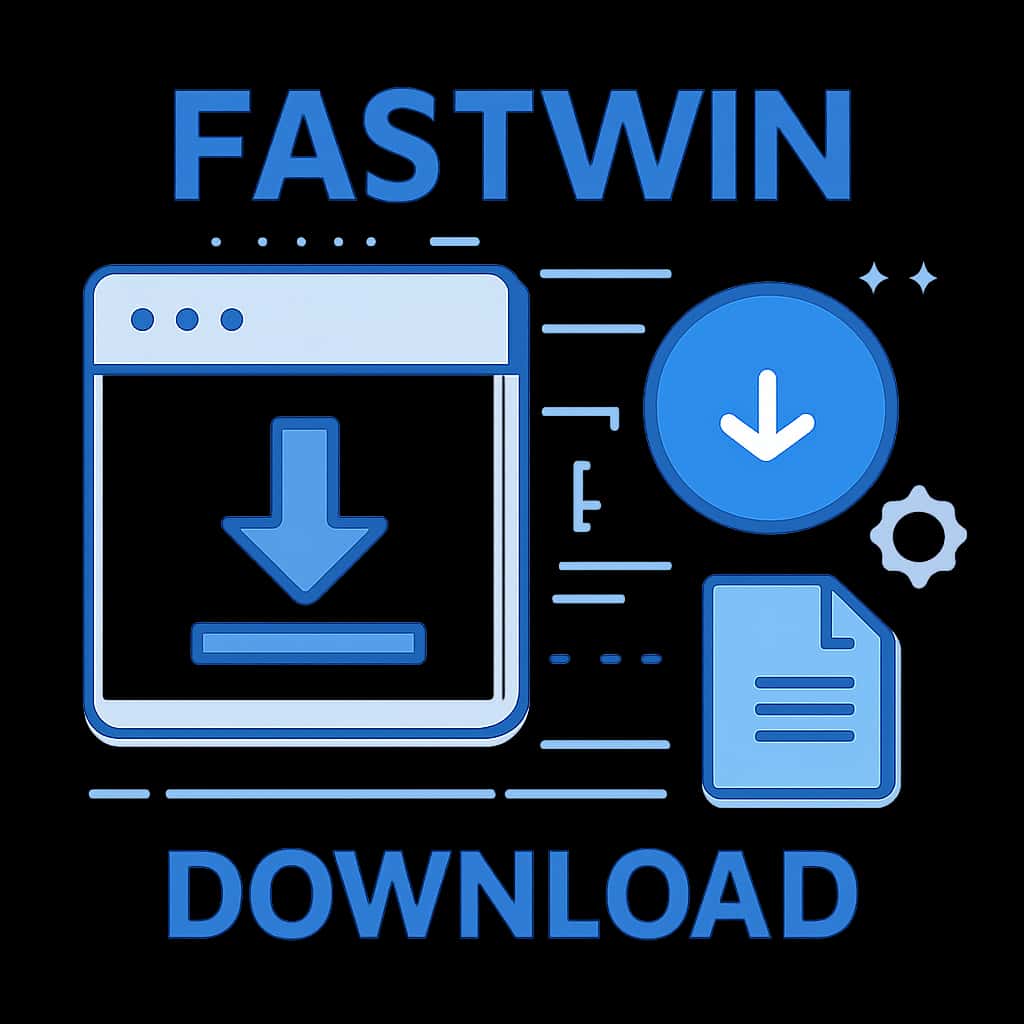 An educational illustration of the Fastwin Download process.