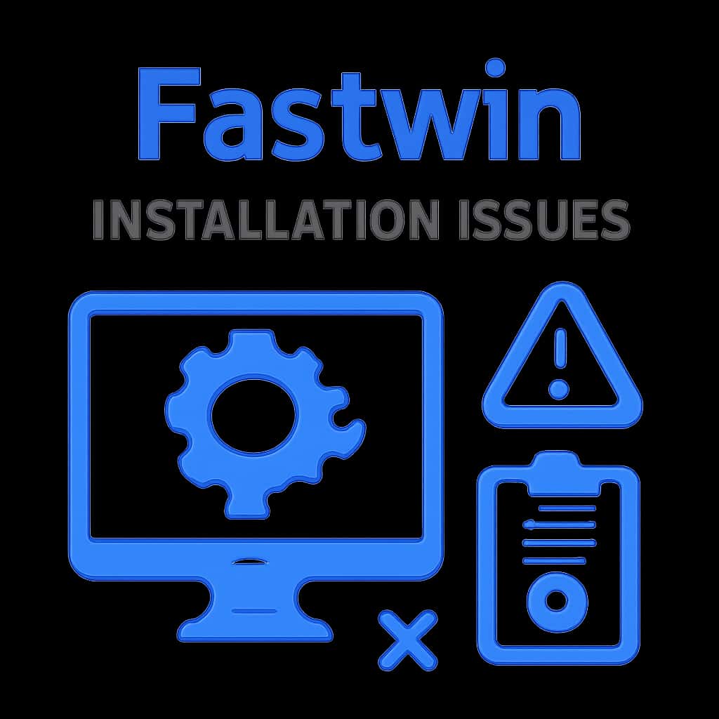 Illustration detailing steps for resolving Fastwin Installation Issues.