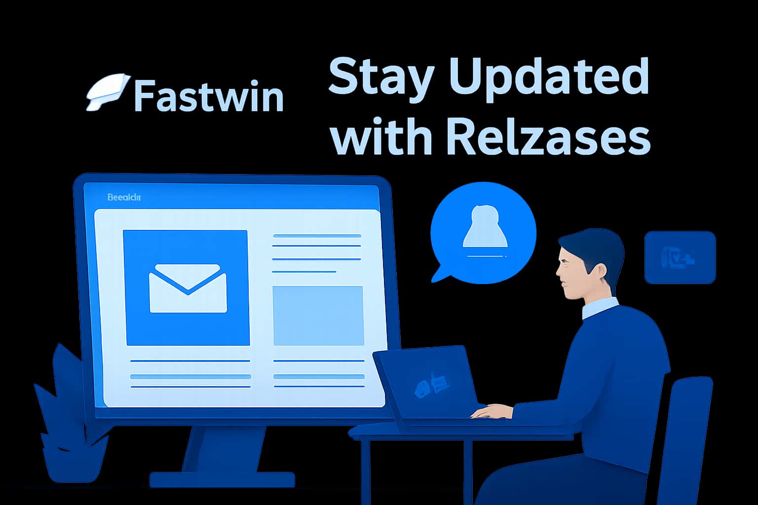Informational graphic about staying updated with Fastwin releases.