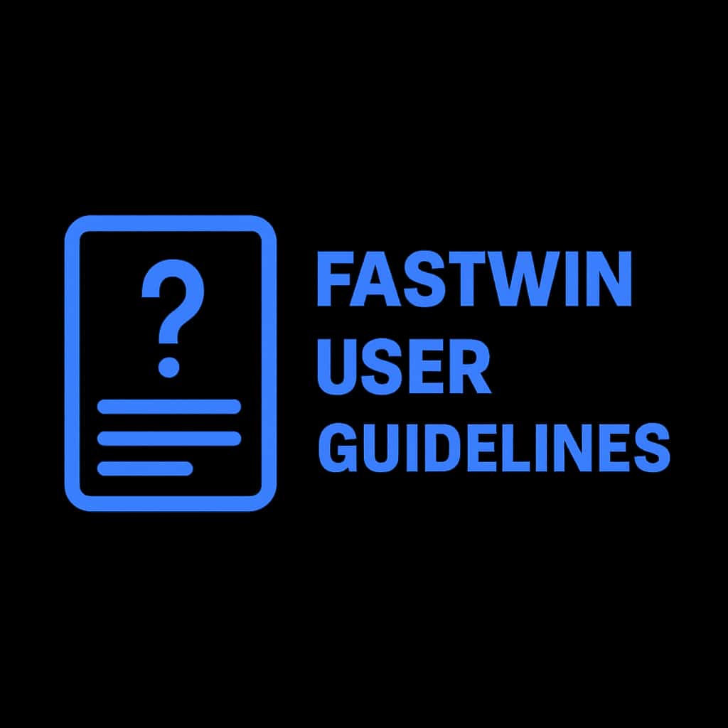 A badge concept for Fastwin User Guidelines.