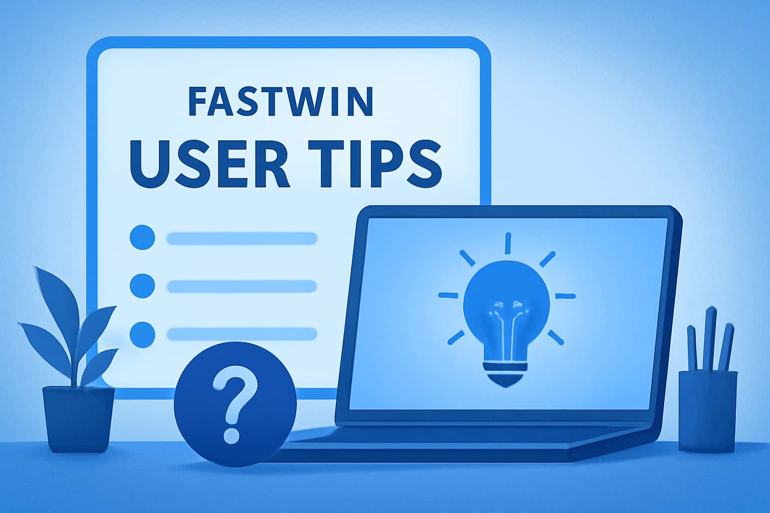 Informational image displaying Fastwin User Tips with futuristic design elements.